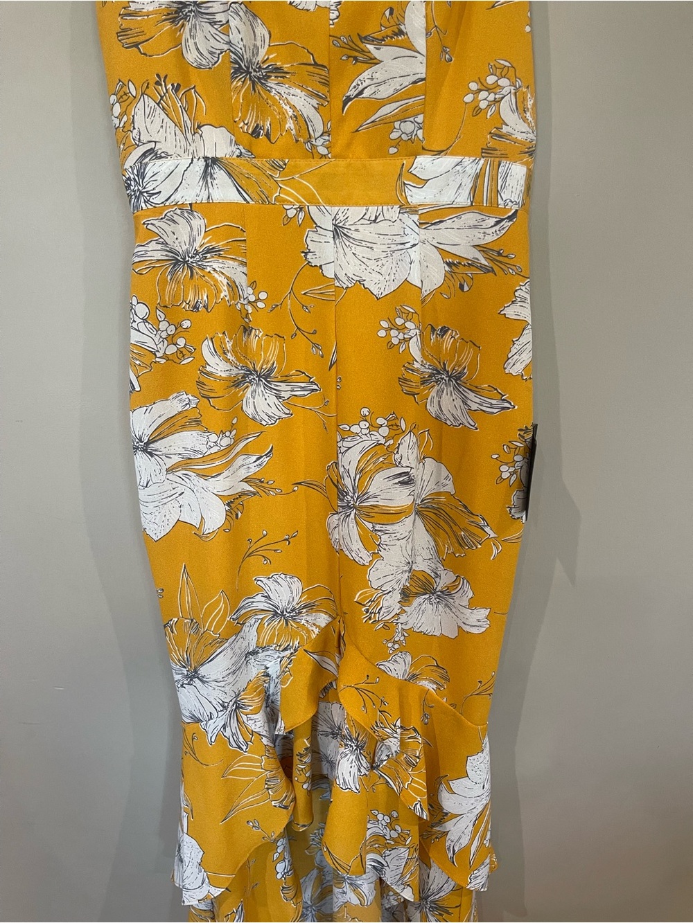Lulu's Yellow Floral High-Low Ruffle Maxi Dress - Picture 3 of 8